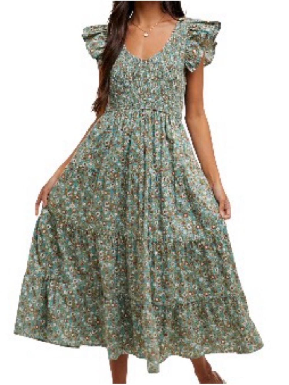 Brand new WO tags- Wishlist Teal Multi Smocked Floral Tank Top